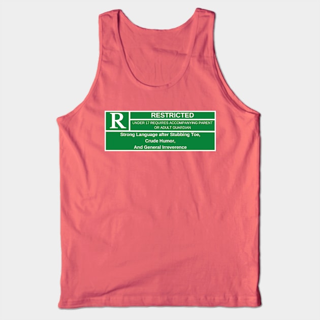 Rated R for Crude Humor Tank Top by C&C Provisions